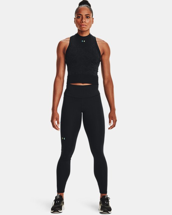 Women's UA RUSH™ HeatGear® Seamless Crop Top, Black, pdpMainDesktop image number 2